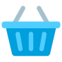 Shopping Basket Blue free icon for commercial use