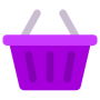 Shopping Basket Purple free icon for commercial use