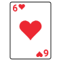 Six Of Hearts Playing Card free icon for commercial use