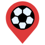 Soccer Stadium Location Red Map Pin icon