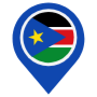 South Sudan Location Flag Pin free icon for commercial use
