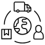 Supplier Chain Global Truck Black Outline free icon for commercial use