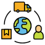 Supplier Chain Global Truck free icon for commercial use