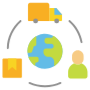 Supplier Chain Global Truck free icon for commercial use