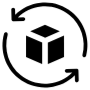 Supply Chain Delivery Black Product Box free icon for commercial use