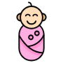 Swaddled Baby Girl free icon for commercial use