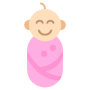 Swaddled Baby Girl Pink free icon for commercial use