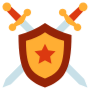 Swords Red Shield And Star free icon for commercial use