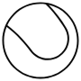 Tennis Ball Black Outline free icon for commercial use