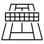 Tennis Court Black Outline icon