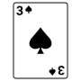 Three Of Spades Playing Card icon