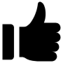 Thumbs Up Black Like free icon for commercial use
