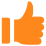 Thumbs Up Orange Like free icon for commercial use