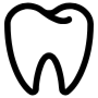 Tooth Symbol Black Thick Outline free icon for commercial use