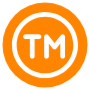 Trademark Orange Circle Round free icon for commercial use