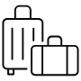 Travel Luggage And Suitcase Black Outline free icon for commercial use
