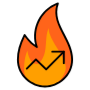 Trending Flame Up Arrow free icon for commercial use