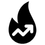 Trending Popularity Black Flame Up Arrow free icon for commercial use