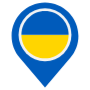 Ukraine Location Flag Pin icon