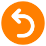 Undo Back Orange Round Arrow Button free icon for commercial use