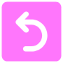 Undo Back Pink Square Arrow Button free icon for commercial use