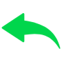 Undo Previous Left Arrow Green free icon for commercial use