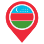 Uzbekistan Location Flag Pin icon