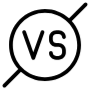 Versus Vs Black Round Outline icon