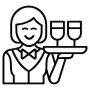 Waitress And Drinks Black Outline icon