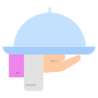 Waitress Service Food Tray free icon for commercial use