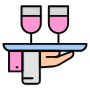 Waitress Service Tray Drink free icon for commercial use
