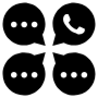 Whatsapp Group Black free icon for commercial use