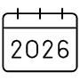 2026 Calendar Black Outline free icon for commercial use