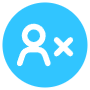 Account Delete Circle Blue icon