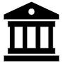 Bank Building Black Silhouette free icon for commercial use