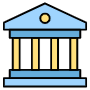 Bank Building Blue free icon for commercial use