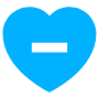 Blue Heart Less Delete Remove free icon for commercial use