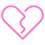 Broken Heart Pink Outline free icon for commercial use