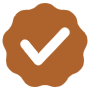 Brown Approved Seal Check free icon for commercial use