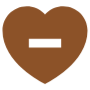 Brown Heart Less Delete Remove free icon for commercial use