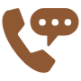 Brown Phone Speech Bubble free icon for commercial use