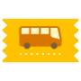 Bus Ticket Yellow free icon for commercial use