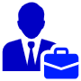 Businessman And Blue Briefcase free icon for commercial use