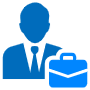 Businessman And Generic Blue Briefcase free icon for commercial use