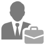 Businessman And Gray Briefcase free icon for commercial use