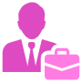 Businessman And Pink Briefcase free icon for commercial use