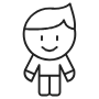 Child Boy Black Outline free icon for commercial use