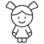 Child Girl Black Outline free icon for commercial use