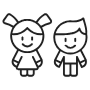 Children Black Outline free icon for commercial use