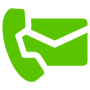 Contact Us Green Phone Mail free icon for commercial use